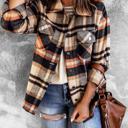  Lannah Plaid Button Down Shacket for Women