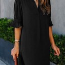  Rebecca Black Ruffled Sleeve Shift Dress for Women