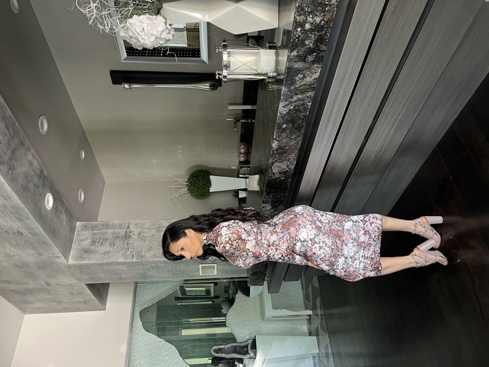 Rosalinda Long Sleeve Floral Midi Dress for Women – Elegant & Comfortable