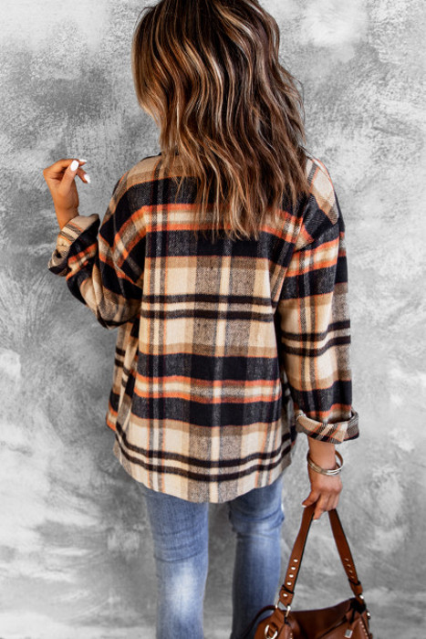Lannah Plaid Button Down Shacket for Women