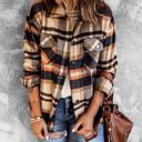  Lannah Plaid Button Down Shacket for Women