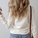  Kelli Waffle Half Button Long Sleeve Top for Women