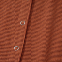  Corduroy Snap Button Empire Waist Bracelet Sleeve Dress for Women