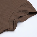  Manhattan Textured Brown Drawstring Pants Set for Women