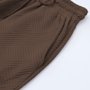  Manhattan Textured Brown Drawstring Pants Set for Women
