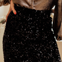  Black Sequin Mini Skirt for Women