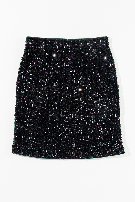 Black Sequin Mini Skirt for Women