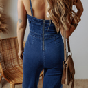  Janie Blue High-Waisted Flared Jumpsuit with Removable Spaghetti Straps | Chic & Comfortable One-Piece