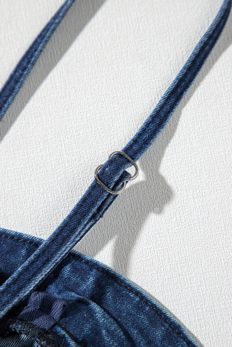 Janie Blue High-Waisted Flared Jumpsuit with Removable Spaghetti Straps | Chic & Comfortable One-Piece