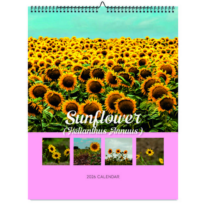 2026 Wall Calendar - Botanical Photography - 12-Month Bloom Series - 8.5x11 Wire-O Hanging Planner