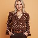  Clearance! Charming Polka Dot Ruffle Blouse