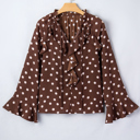  Clearance! Charming Polka Dot Ruffle Blouse