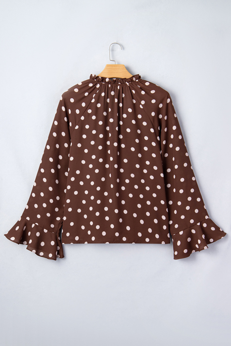 Clearance! Charming Polka Dot Ruffle Blouse