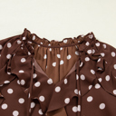  Clearance! Charming Polka Dot Ruffle Blouse