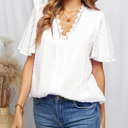  Sale! Swiss Dotted Flutter Sleeve Top 