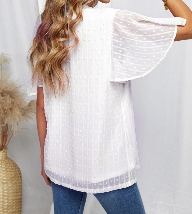 Sale! Swiss Dotted Flutter Sleeve Top 