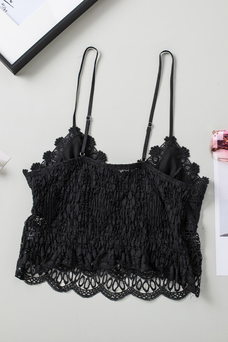 Sale! Sultry Lace Bralette Crop Top (Black)