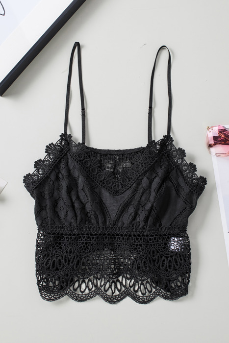 Sale! Sultry Lace Bralette Crop Top (Black)