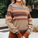  Clearance! Desert Trails Fair Isle Knit Sweater