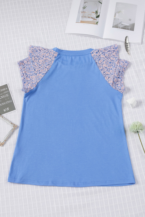 Sale! Tiered Lace Sleeve Knit Top