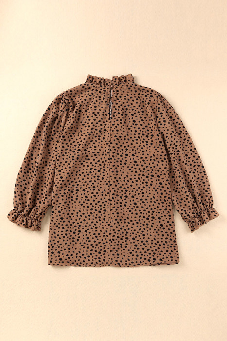 Sale! Ruffled Leopard 3/4 Sleeve Blouse (Size S)
