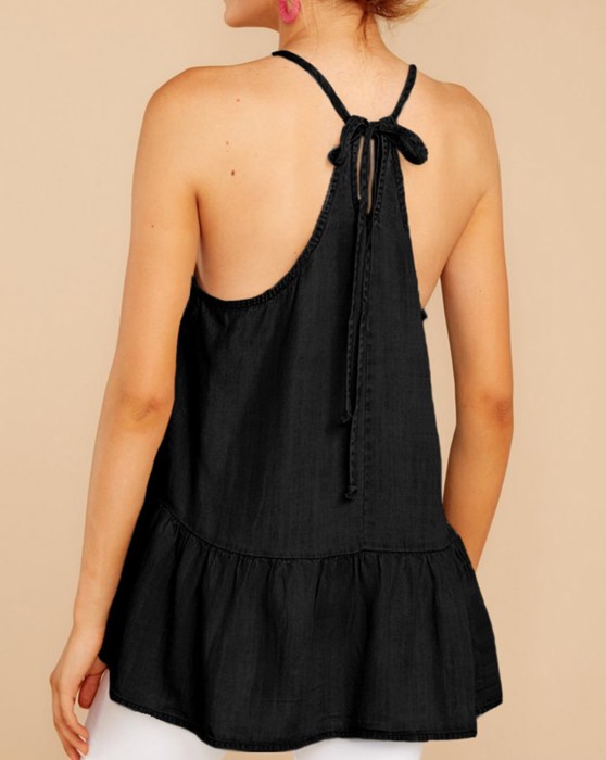 Sale! Peplum Tied Racerback Tank Top