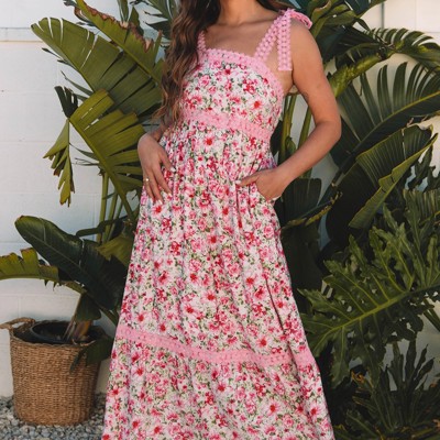 Clearance! Demure Blooms Floral Maxi Dress