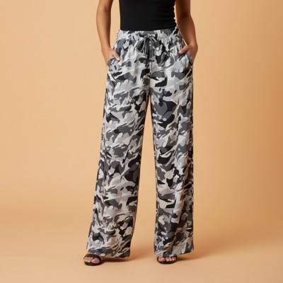 Clearance! Camo Drawstring Waist Wide Leg Pants