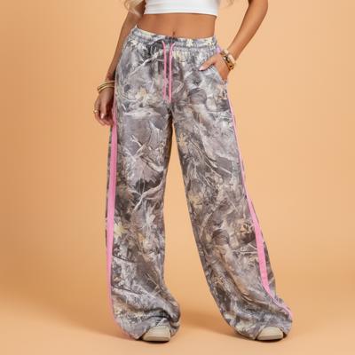 Clearance! Camo Side Stripe Wide Leg Sweatpants