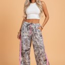  Clearance! Camo Side Stripe Wide Leg Sweatpants