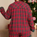  Clearance! Plus Size Christmas Plaid Pajama Set