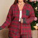  Clearance! Plus Size Christmas Plaid Pajama Set