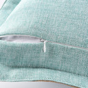 Aqua Set of 2 Decorative Throw Pillow Covers 20x20, Linen Pillow Covers with Burlap Trim, Farmhouse Square Cushion Cases for Couch Sofa Bedroom Living Room