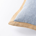 Blue Set of 2 Decorative Throw Pillow Covers 20x20, Linen Pillow Covers with Burlap Trim, Farmhouse Square Cushion Cases for Couch Sofa Bedroom Living Room