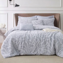  7 Piece Gray Chenille Jacquard Comforter Set