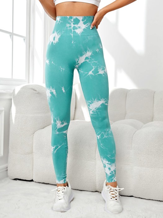 Tie Dye Seamless High Waisted Workout Leggings Sports Pants