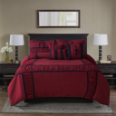  7 Piece Microfiber Ruffle and Patchwork Comforter Set