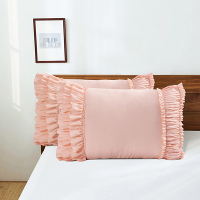 Pack of 2 French Country Style Chic Ruffle Pillow Shams