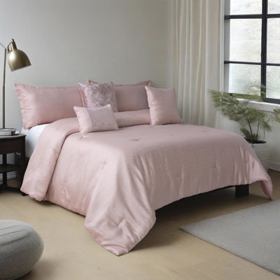 6 Piece Raindrop Pattern Jacquard Comforter Set