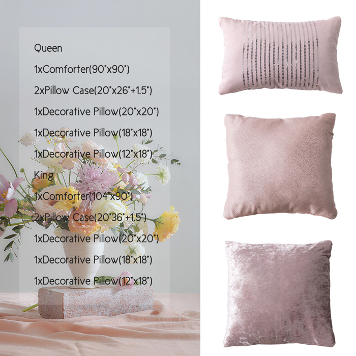 6 Piece Raindrop Pattern Jacquard Comforter Set
