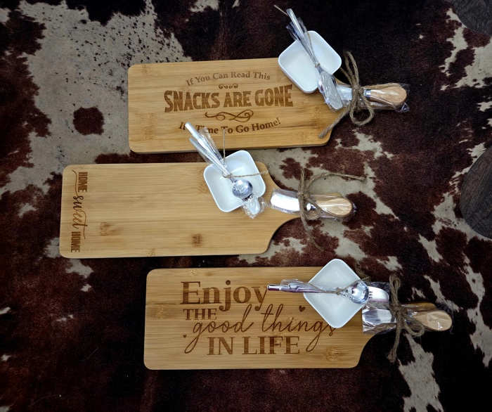Personalized Bamboo Charcuterie Board Gift Set