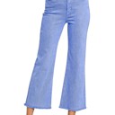 Small Cornflower ZENANA- Acid Washed High Waist Frayed Hem Bootcut Pants