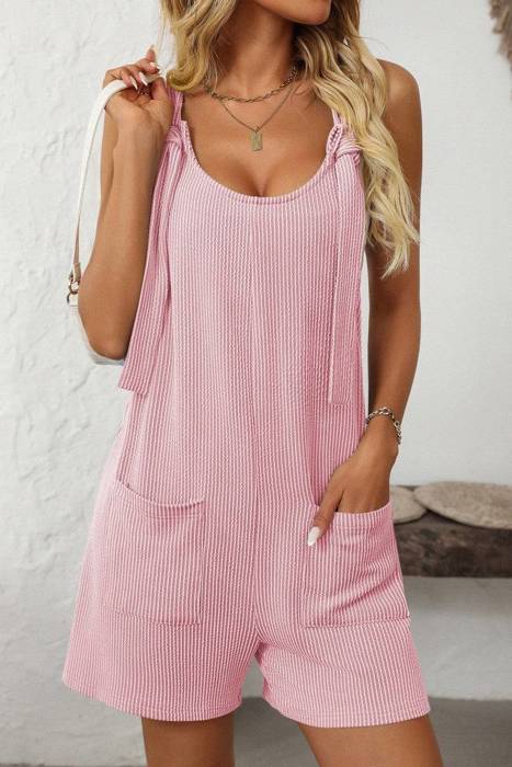 Striped Spaghetti Strap Casual Romper