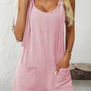 Small Pink Striped Spaghetti Strap Casual Romper