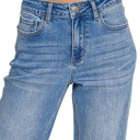  ZENANA- High Waist Straight Leg Medium Wash Denim Pants