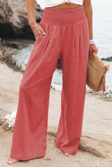 Cotton & Linen Wide-Leg Pants
