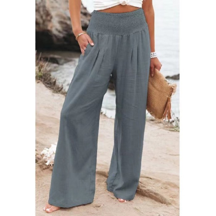 Cotton & Linen Wide-Leg Pants