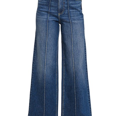 ZENANA- High Rise Wide Leg Pintuck Denim Pants