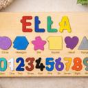  Name Shape and Numbers Wooden Puzzle