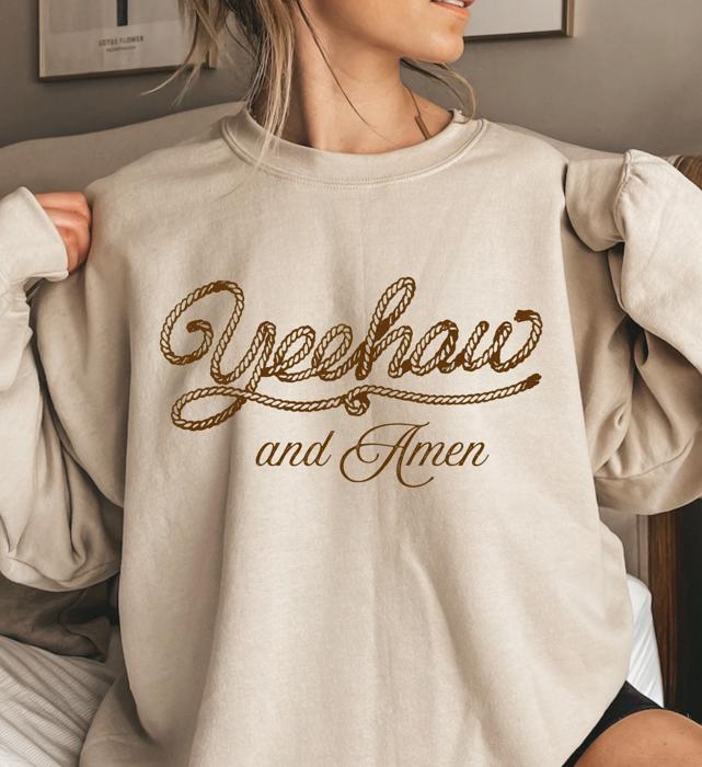 Yeehaw and Amen Graphic Sweatshirt